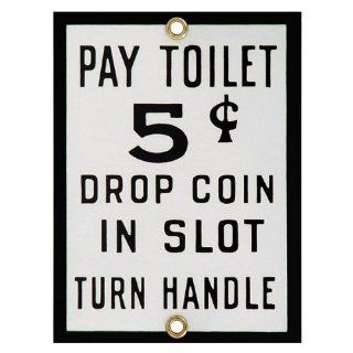 Pay Toilet 5 Cents Drop Coin in Slot Bathroom Retro