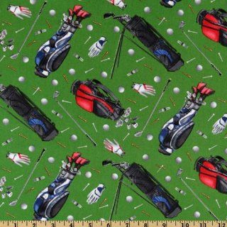 44 Wide Sports Collection Golf Equipment Green Fabric By