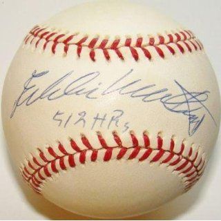 Eddie Mathews Autographed Ball   512 HRS VINTAGE NL Braves
