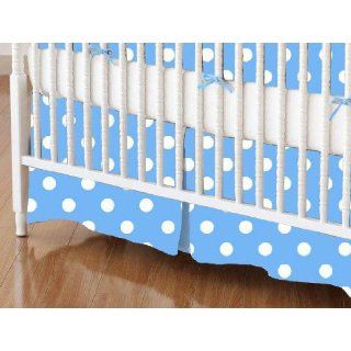 SheetWorld   Crib Skirt   Primary Polka Dots Blue Woven