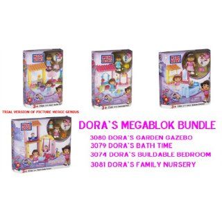 Dora Megablok 4 Set Bundle  3080 Dora Garden Gazebo 3079