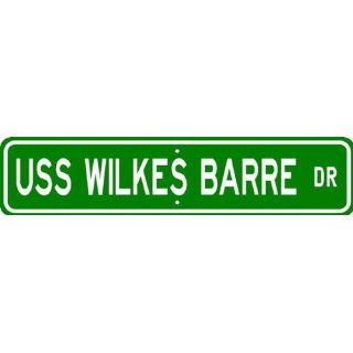 USS WILKES BARRE CL 103 Street Sign   Navy Patio, Lawn
