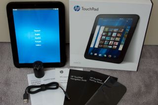 32GB HP TouchPad tablet + case + touchstone dock + bluetooth keyboard