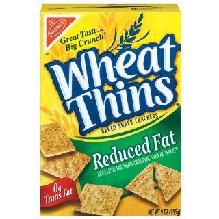 Wheat Thins Baked Crackers   Reduced Fat, 9 oz Grocery