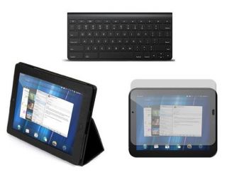  Keyboard Flip Stand Case Screen Protector Film for HP Touchpad