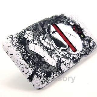 Silver Skull Hard Case Snap on Cover for HTC EVO 4G LTE Sprint