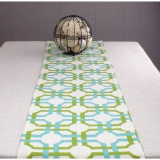Green Table Runner 108 inch long, Orange Tablecloth