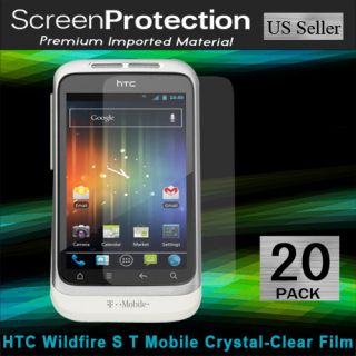 20X Wholesale Crystal Clear Screen Protector Film for HTC Wildfire S T