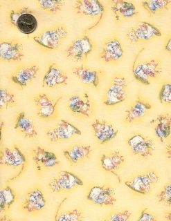 RARE Rose Hubble Brambly Hedge Fabric Mice Mouse X2