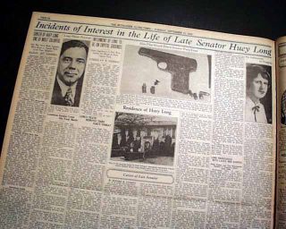 1935 Newspaper Huey Long Louisiana Senator Kingfish Baton Rouge La