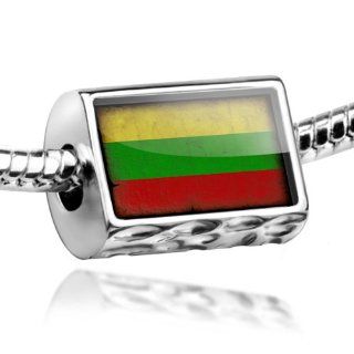 Neonblond Beads Lithuania Flag with a vintage look   Fits Pandora