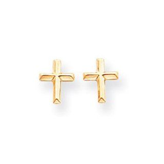 Sardelli   14kt Polished Gold Cross Post Earrings Jewelry