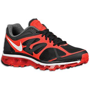 Nike Air Max + 2012   Mens   Running   Shoes   Black/Action Red/White