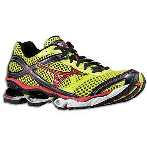 Mizuno Wave Creation 13   Mens   Running   Shoes   Lime Punch/Crimson