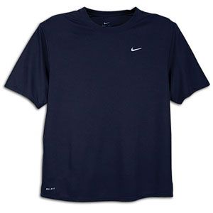 Nike Foundation S/S Running T Shirt   Mens   Blue Dark Obsidian