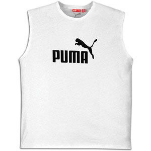 PUMA #1 Logo Sleeveless Tee   Mens   Casual   Clothing   White/Black