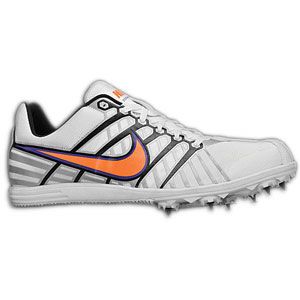 Nike Zoom Rival D 6   Mens   White/Black/Metallic Silver/Total Orange