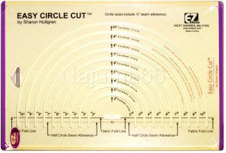  Easy Quilting Circle Cut Acrylic Tool Template by Sharon Hultgren NIP
