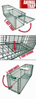  Squirrel Cat Live Animal Trap 31 x 9 x 11 Cage Rabbit Box Humane