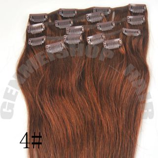 15182022Clip in Remy Real Human Hair Extensions Straight Any Color