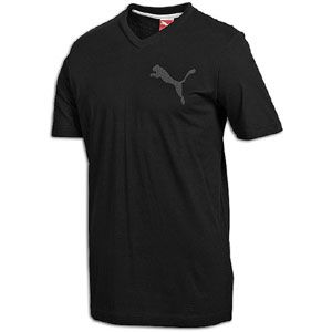 PUMA Basic V Neck S/S T Shirt   Mens   Casual   Clothing   Black
