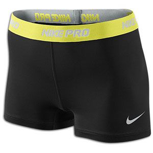Nike Pro 2.5 Compression Short   Womens   Black/Electric Yellow