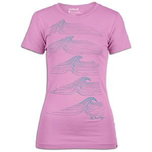 Hurley Wave Division Crew T Shirt   Womens   Casual   Clothing