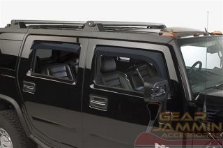 Hummer H2 Tinted Black in Channel Window Visors 4 Pcs