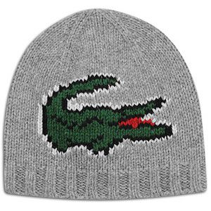 Lacoste Lacoste Large Croc Beanie   Mens   Casual   Clothing   Grey