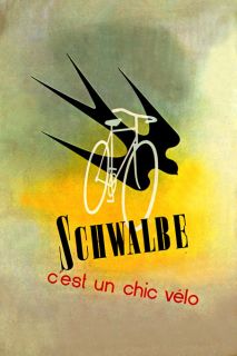 SCHWALBE BICYCLE CYCLES BIKE FRENCH BIRD FLYING VINTAGE POSTER REPRO