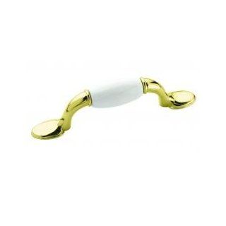 Amerock 1922 PBW Polished Brass With White Drawer Pulls   