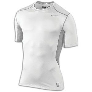Nike Pro Combat Hypercool Fitted s/s Crew   Mens   White/Matte Silver