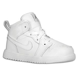 Jordan AJ1 Mid   Boys Toddler   Basketball   Shoes   White/White/Cool