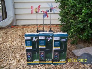 Solar Stake Garden Lights Dragonfly Butterfly or Hummingbird Buy 3 Get