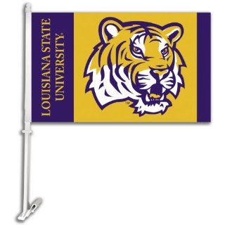 1065246 Louisiana State Tigers Car Flag W/Wall Brackett