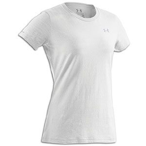 Under Armour Charged Cotton Crew T Shirt   Womens   White/Aluminum