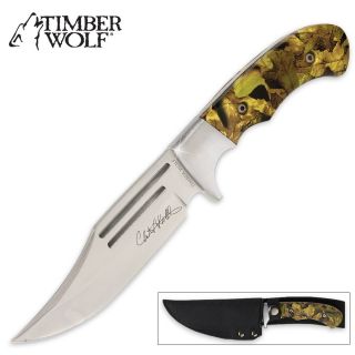  Bowie Hunting Knife & Sheath Camo Master Fixed Blade Hunting Knives
