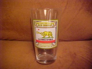 Huntington Beach Beer Goldenbear Brown Ale Pint Glass as Is