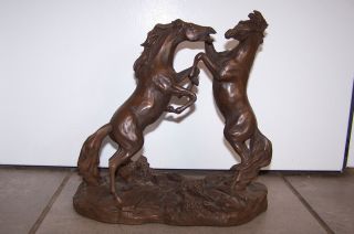 Franklin Mint Bronze Horse Challenging Stallions by Lanford Monroe