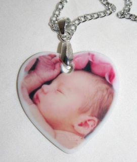 Personalized Porcelain Necklace Baby Name Footprint