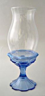 Fenton Glass Provincial Blue Opalescent Hurricane Lamp