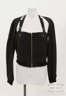 Hussein Chalayan Black Zip Front Halter Jacket Size 44 Spring Summer
