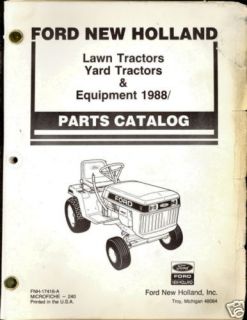 1988 Ford NH Lawn Tractor 14HP 18HP Parts Manual