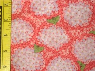 Hydrangeas on Pink Floral Cotton RARE Fat Quarter FQ