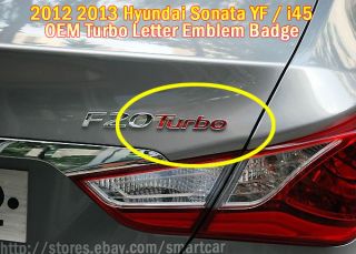 2012 2013 Hyundai Sonata YF i45 OEM Turbo Letter Emblem Badge Genuine