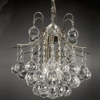  crystals adorn this elegant mini chandelier this 3 light fixture