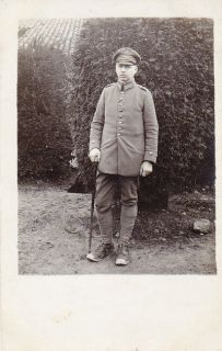 WW1 Photo of German Army Officer with Walking Stick
