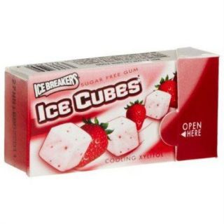 Ice Breakers Ice Cubes Strawberry Smoothie Sugar Free Gum 10 Piece