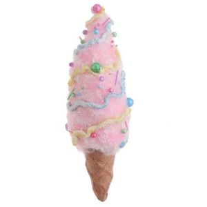 Ice Cream Cone Christmas Ornament 13 in New RAZ Candy Wonderland CW