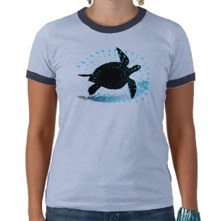 Ladies Ring Neck Sea Turtle by Asher Socrates T shirt